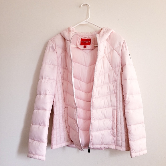 🚫SOLD: GUESS Pink Puffer Jacket - Picture 3 of 10
